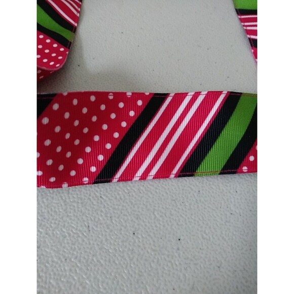 TALBOTS Multicolor Fabric Belt Silver D-Rings Striped Dots Green Red Multi   NWT - Picture 6 of 8